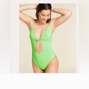 NWT Andie Santorini 1pc ribbed Terry Swimsuit sz XS A0150 lime green